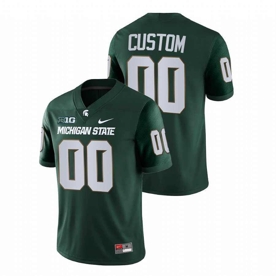 Men's Michigan State Spartans Customized Green College Football Stitched Jersey